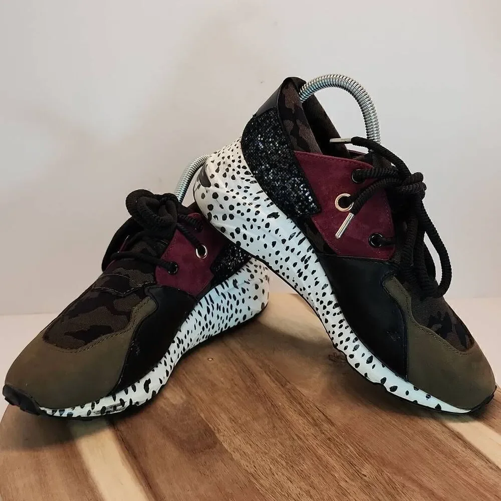 Steve Madden Cliff Sneakers Women's Size 8.5 Olive Multicolor/Camo